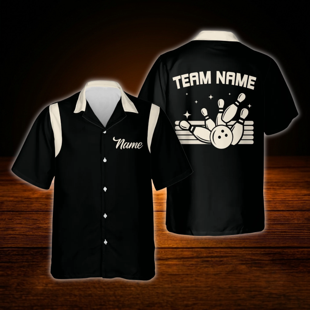 Custom Team Blue Hawaiian Shirt For Men And Women, Custom Bowling Shirts