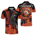 Custom Men's Flame Billiard Polo Shirt, Custom Flame Billiard Team Shirts BIZ0034