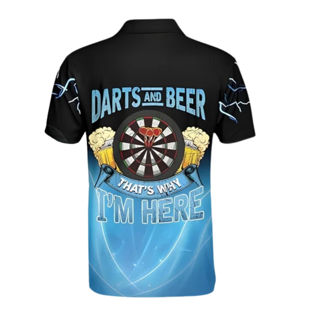 Custom Darts And Beer That's Why I'm Here Darts Polo Shirt For Mens, Custom Funny Beer Darts Team Shirts DZ0014