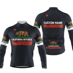 Custom California Men's Black Cycling Long Sleeve Jersey, Custom California Cycling Jerseys CZ0046