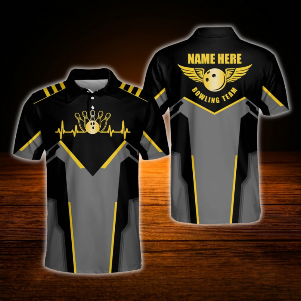 Custom Team Purple Bowling Polo Shirts For Men, Custom Bowling Team Shirts