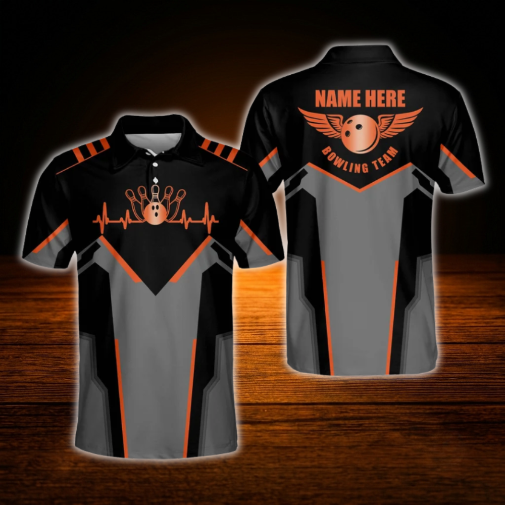 Custom Team Purple Bowling Polo Shirts For Men, Custom Bowling Team Shirts