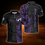 Custom Tribal Black And Red Bowling Polo Shirts For Men, Custom Tribal Bowling Team Shirts.