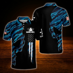Custom Skull Camo Bowling Polo Shirts For Men, Custom Skull Bowling Team Shirts