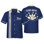 Custom Vintage Mens Black Hawaiian Bowling Shirt, Custom Vintage Bowling Team Shirts BZ0380