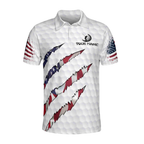 Custom Men's American Flag Golf Polo Shirt, Custom Patriotic Golf Shirts GE0080