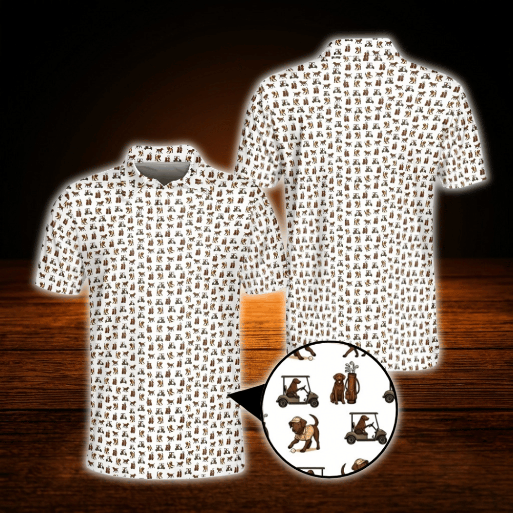 Funny Labrador Golf Polo Shirts For Men, Dog Golf Shirts