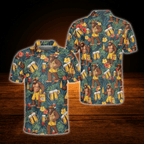 Funny Beer Bigfoot Tropical Men's Golf Polo Shirt, Bigfoot Golf Shirt
